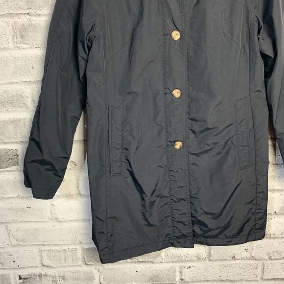 Columbia Vintage 90s Black Lightweight Windbreaker Rain Trench Coat - Picture 3 of 16